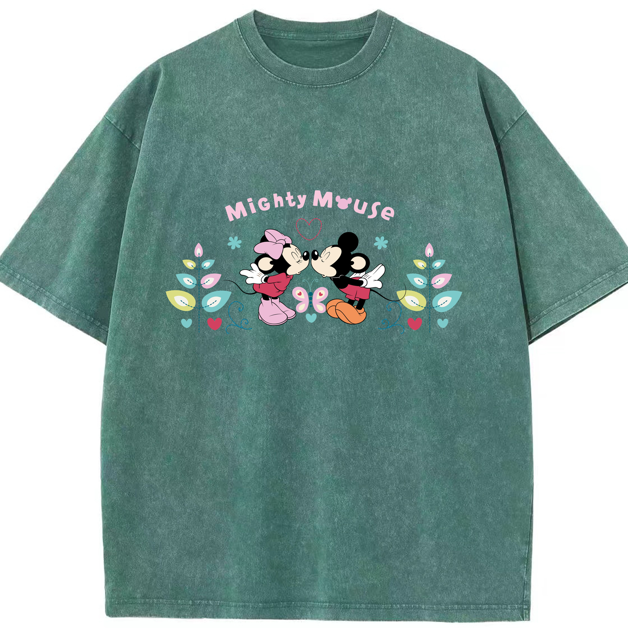 （画像用） ミッキーマウス Mickey Mouse 綿100% ヴィンテージ風 半袖Tシャツ（フロントプリント）